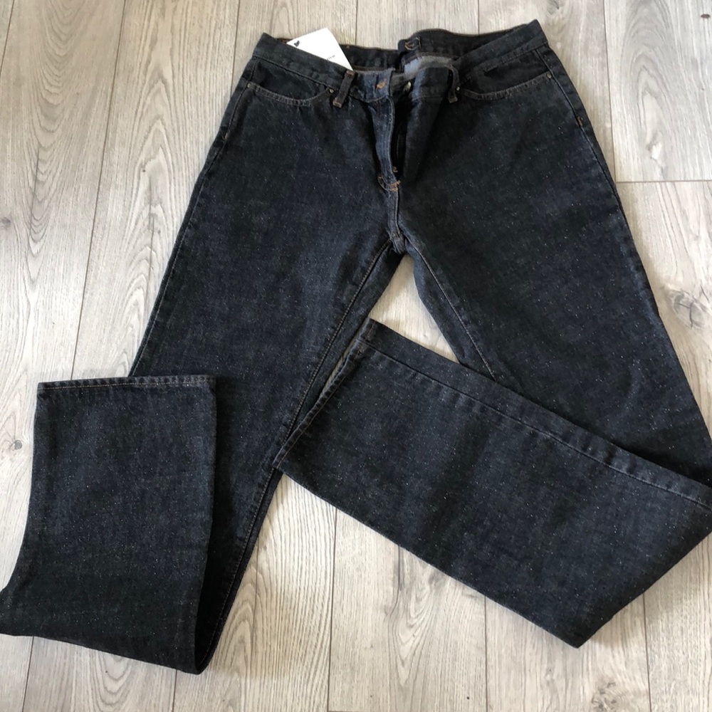 Just Cavalli metallic sparkle mid rise jeans black Sz 32